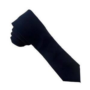 Pierre Cardin Mens Tie Navy Blue Herringbone Silk Blend Logo Designer Necktie